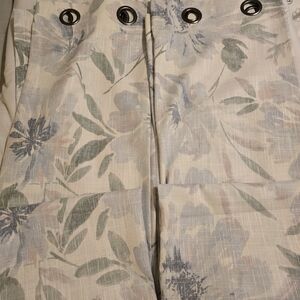 Floral Grommet Window Curtain Panel - Soft Pastel Blooms